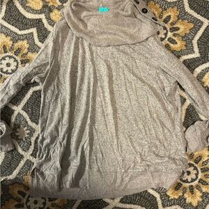 Market & Spruce Heather Gray Cowl Neck Sweater